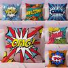 Welcome Omg Cushion Cover Plush Fabric Soft Double-Sided Printed Invisible Zipper Sofa Pillow Case Home Decor