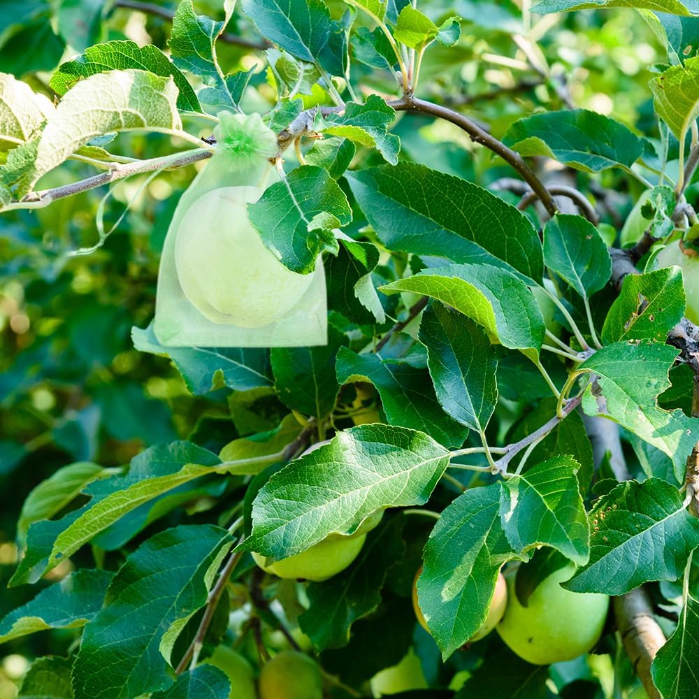 100Pcs Drawstring Fruit Protection Bags, Mesh Garden Covers (4 * 6 in) | Protects fruit from birds, insects pests