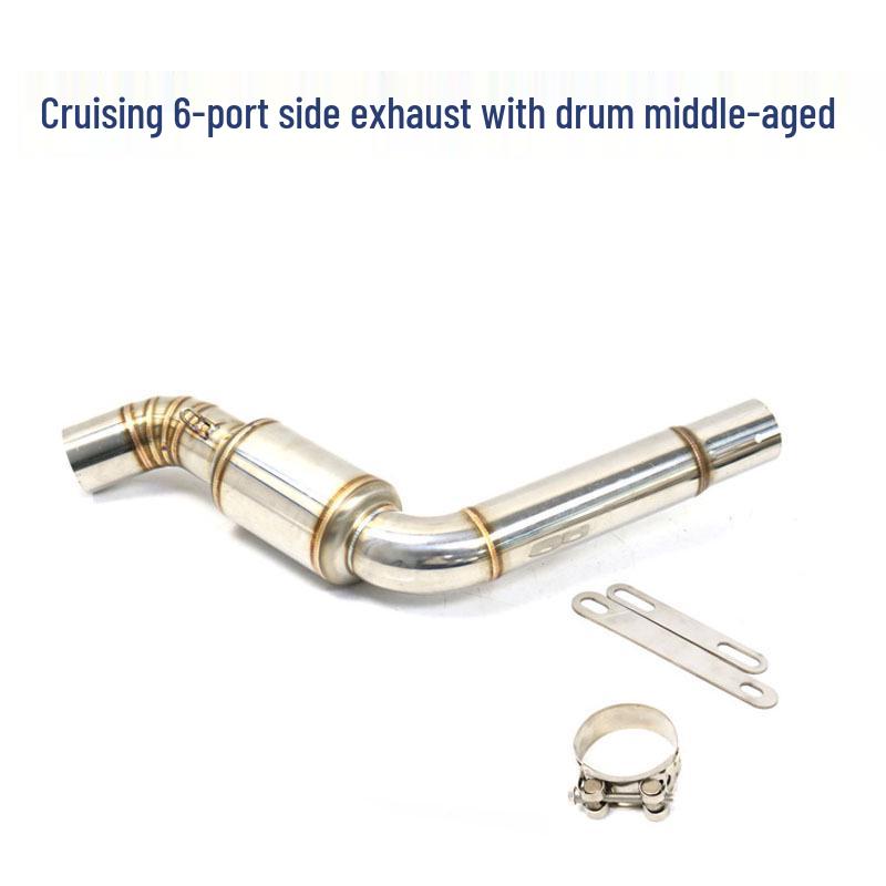 Exhaust Mid-Section for Qianjiang Huangxun 600 BJ600GS Cruiser with Back Pressure