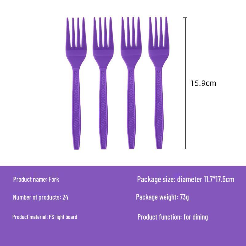 Purple Disposable Tableware Set for Birthdays & Camping: Includes Plates, Cups, Napkins, Tablecloths, Cutlery
