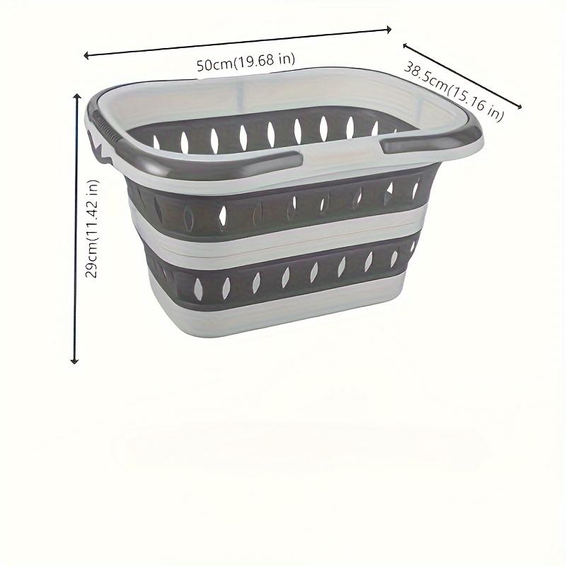 

Компактная складная корзина для белья - портативная складная пластиковая корзина для хранения с ручками для организации ванной комнаты и прачечной L