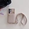 Applicable To Samsung S25Ultra Mobile Phone Case, Lychee Pattern Zipper Bag S25FE Messenger Card S24plus Protective Case