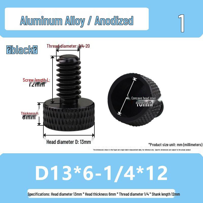 1/4 Aluminum Alloy Hand-Tightened Drone Gimbal Adjustment Screw