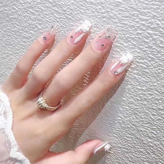 

Украшение для дизайна ногтей, белый цветок, многофункциональные изысканные 3D украшения с камелией, аксессуары для украшений