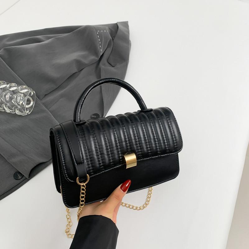 Шикарная женская сумка через плечо Модная весенняя модная маленькая квадратная сумка из ПУ Различные цвета чёрный