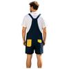 S-XXL Tuta Pigiama da Uomo con Stampa Dinosauro Cartone Animato Colore a Blocchi Posteriore Tasche Spallacci Regolabili Shorts a Salopette Tuta Pigiami