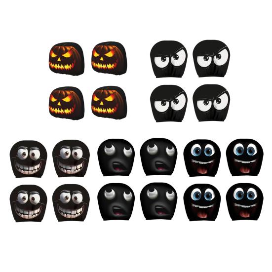 4Pcs Funny Car Headrest Covers Universal Auto Seat Head Rest Protector