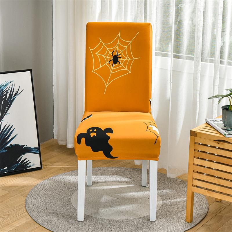 

Halloween Themed Chair Cover Soft Comfortable Dust-Proof Snug-Fit Decorative Seat Cover Hotel Event Home Festivity Chair Cover 1 pc жёлтый