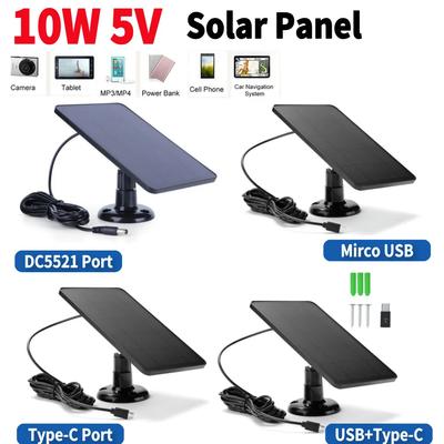 10W 5V IP Monokristallines Sicherheitskamera-Ladegerät Typ-C DC5521 Solarpanel-Kit Wandhalterung IPX6 für intelligente Türklingelkamera