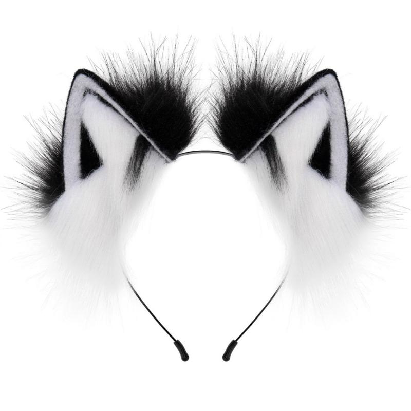 Realistic Foxes Ear Headbands Carnivals Party Plush Headpiece Movie Enthusiasts Party Role Play Animes Makeup Hairband