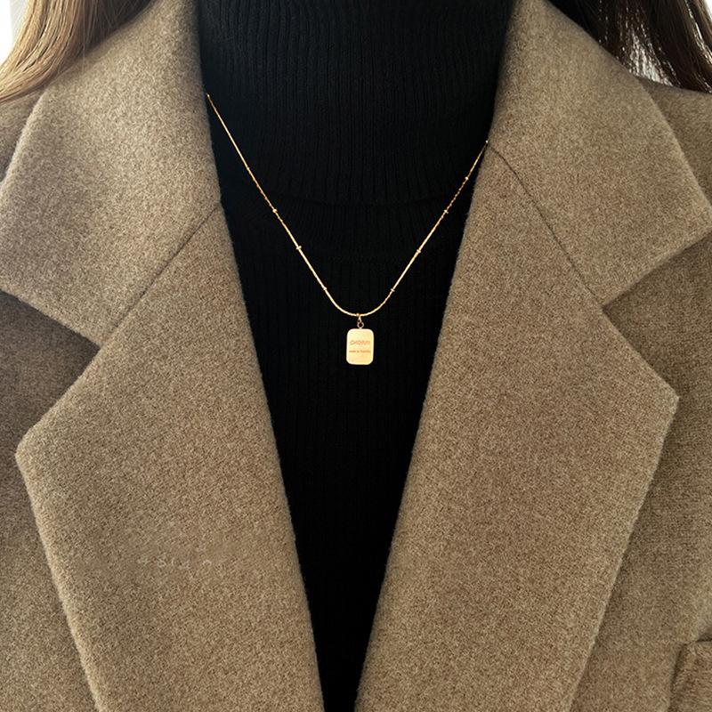 Titanium Steel Necklace Layering Choker Elegant Fashion Golden Jewelry for Women