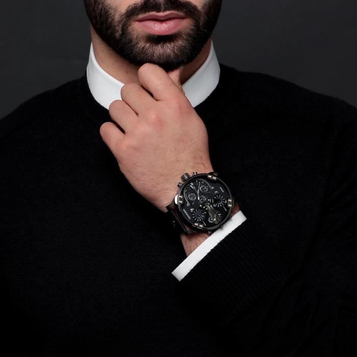 DIESEL Montre Bracelet DZ7348 - Homme - Chronographe - Quartz - Analogique - Noir