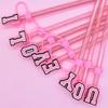 1PC Pink Letter PVC Straw Covers Cap Compatible For Most 30&40Oz Cup 10mm Straw Toppers Reusable Splash Proof Straw Caps