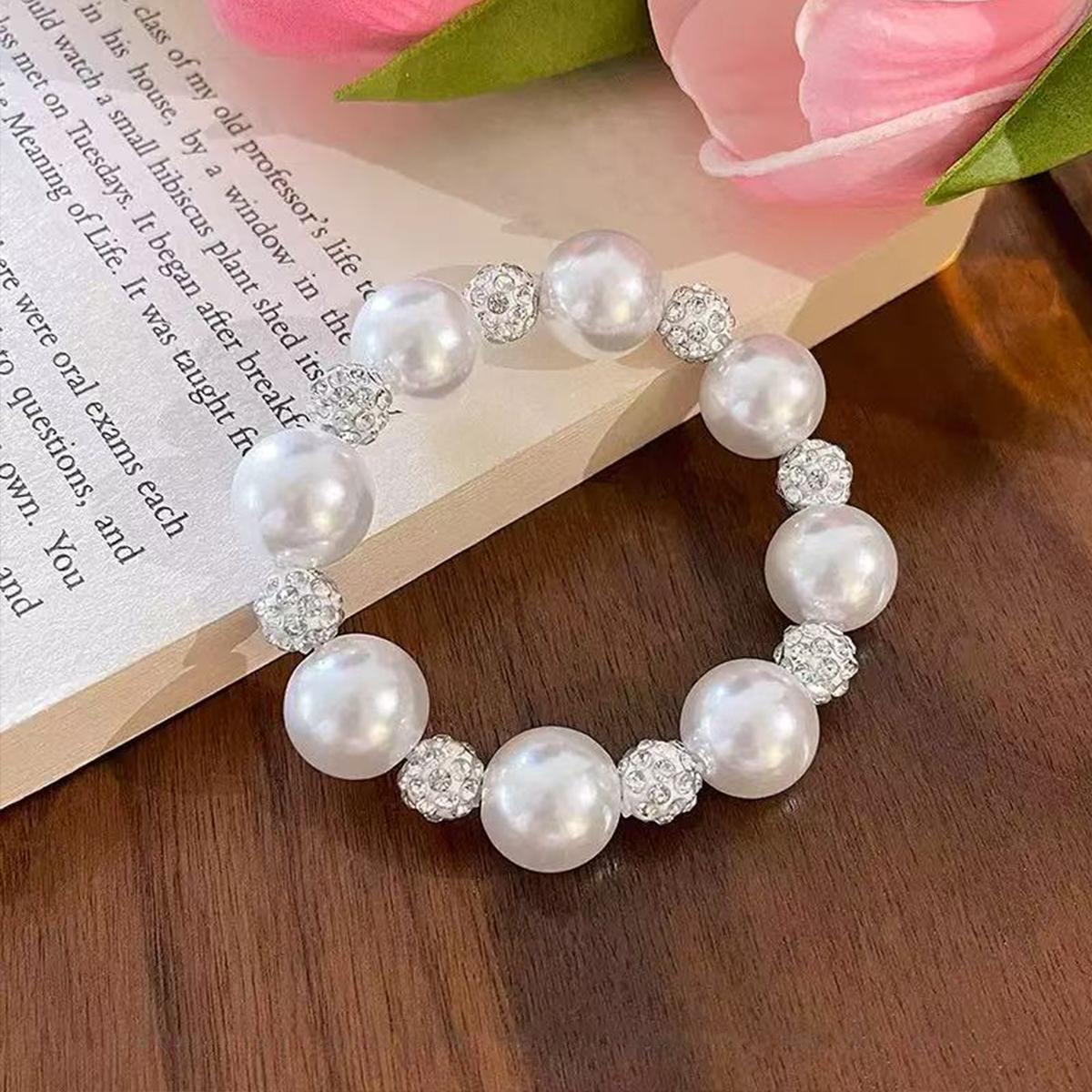 

1 шт. стильная резинка для волос с роскошным стразом, аксессуар для волос, браслет двойного назначения, универсальная резинка для волос в корейском стиле