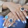 Moss Agate Vintage Inspired Ring, Sterling Silver Moss Agate Ring for Women, Huge Bohemian Fashion Ring, Bridesmaid Gift, Gift for Her