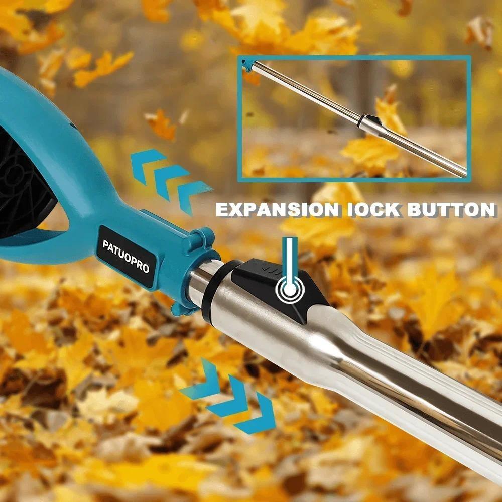 Cordless Portable Leaf Blower High Power Extended Foldable Pole Turbo Jet Fan Air Blower Garden Cleaning Power Tool