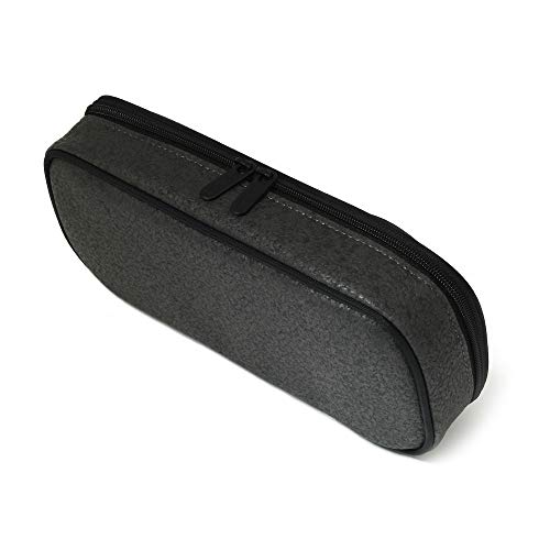 LOONLOON 663 Stone Pencil Case, Dark Gray, Large Capacity, Stylish, Two-Story, Multifunctional