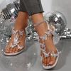 2023 Clear Platform Waterproof Chunky Heel Floral Roman Women's Sandals