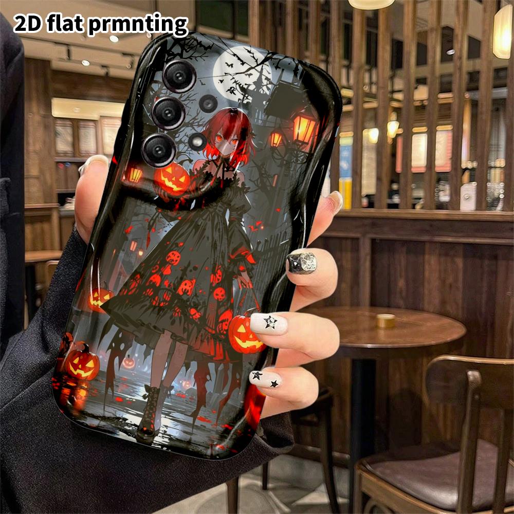 Phone Case: 2D Flat Samsung Galaxy A34 A35 S20 S22 S21 FE Plus Ultra Protective Case, Street Red-Haired Girl, Christmas and Halloween Gifts
