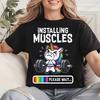 Installing Muscles Women's T-Shirt Clothing Funny Gym Unicorn Graphic T Shirt Fitness Workout Fashion Casual Short Sleeve Tops