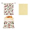 Linen Cotton Beeswax Bread Bags Lock Closure Removable Inner Bag Sourdough Bread Bag Fruit Pattern Beeswax Coated Bags