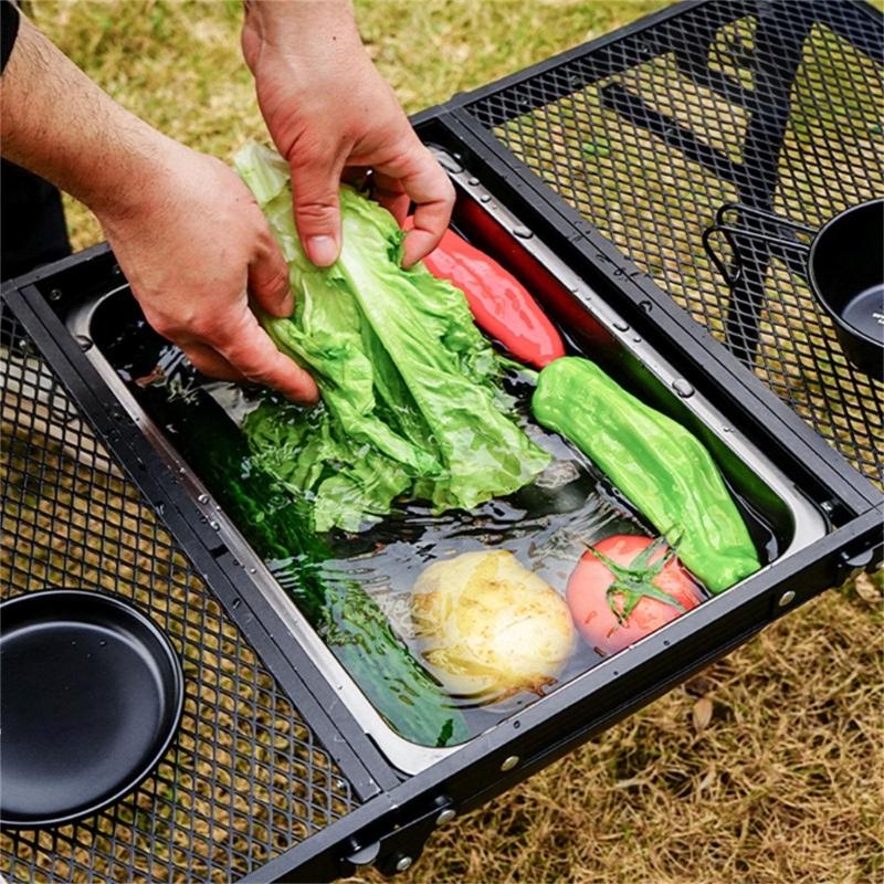 Dishwashing Sink Stainless Steels Wash Basin Picnics Wash Hand Washing Tank Outdoor Camping Kitchen Supply Easy To Use
