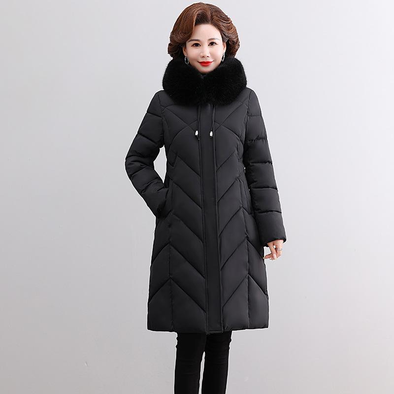 Cotton-padded Jacket Women's Extended Plus-size Cotton-padded Jacket 200 Kg Winter Knee-high Warm Cotton-padded Jacket.