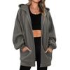 Women's Zip Up Hooded Hoodie Long Sleeve Loose Fit Casual Pullover Sweatshirt Top