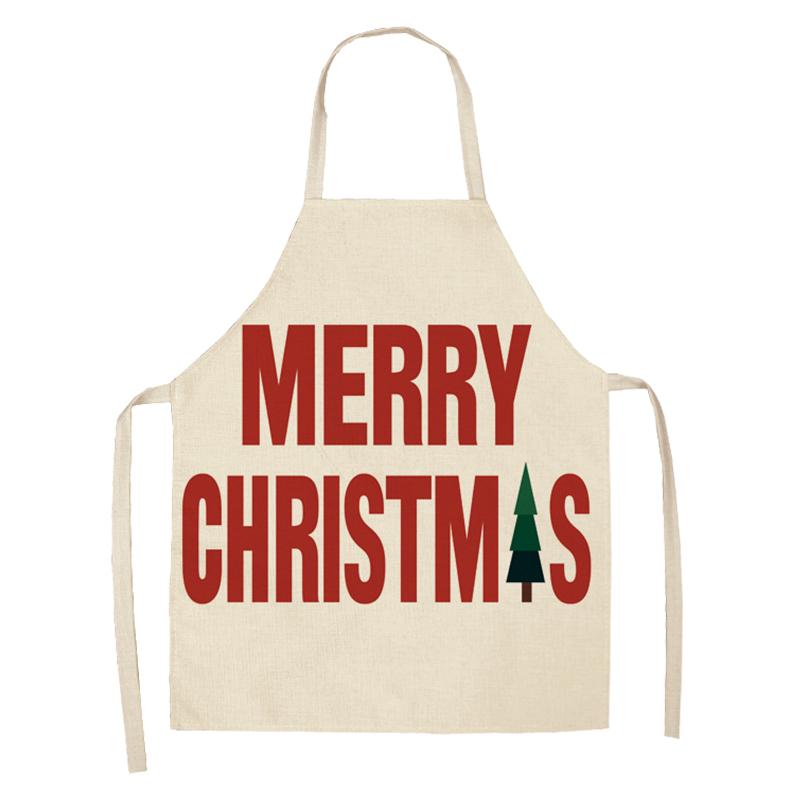 Linen Merry Christmas Apron Christmas Decorations for Home Kitchen Accessories 2025 Christmas Natal Navidad 2025 New Year Gifts