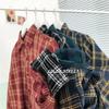 KOBPT Men's Retro Plaid Long-Sleeve Loose Casual Shirt for Spring and Autumn