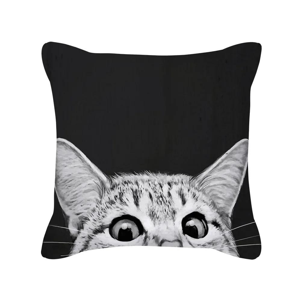 Kissenbezug schwarz und weiß, Kissenbezug mit geometrischem Druck, Moderner und schlichter Stil, Heimdekoration, für Sofa