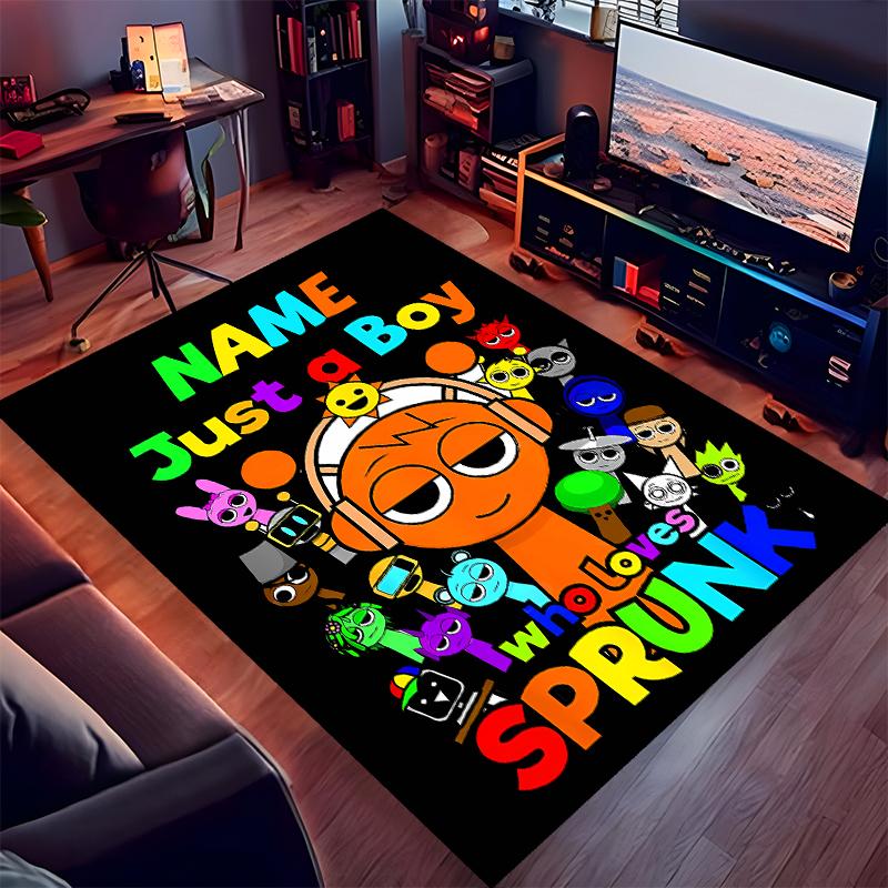 Custom personalization Sprunki themed Print Area Rug - Soft, Washable Non-Slip Indoor Mat,Living Room,Home&Office Decorative Rug
