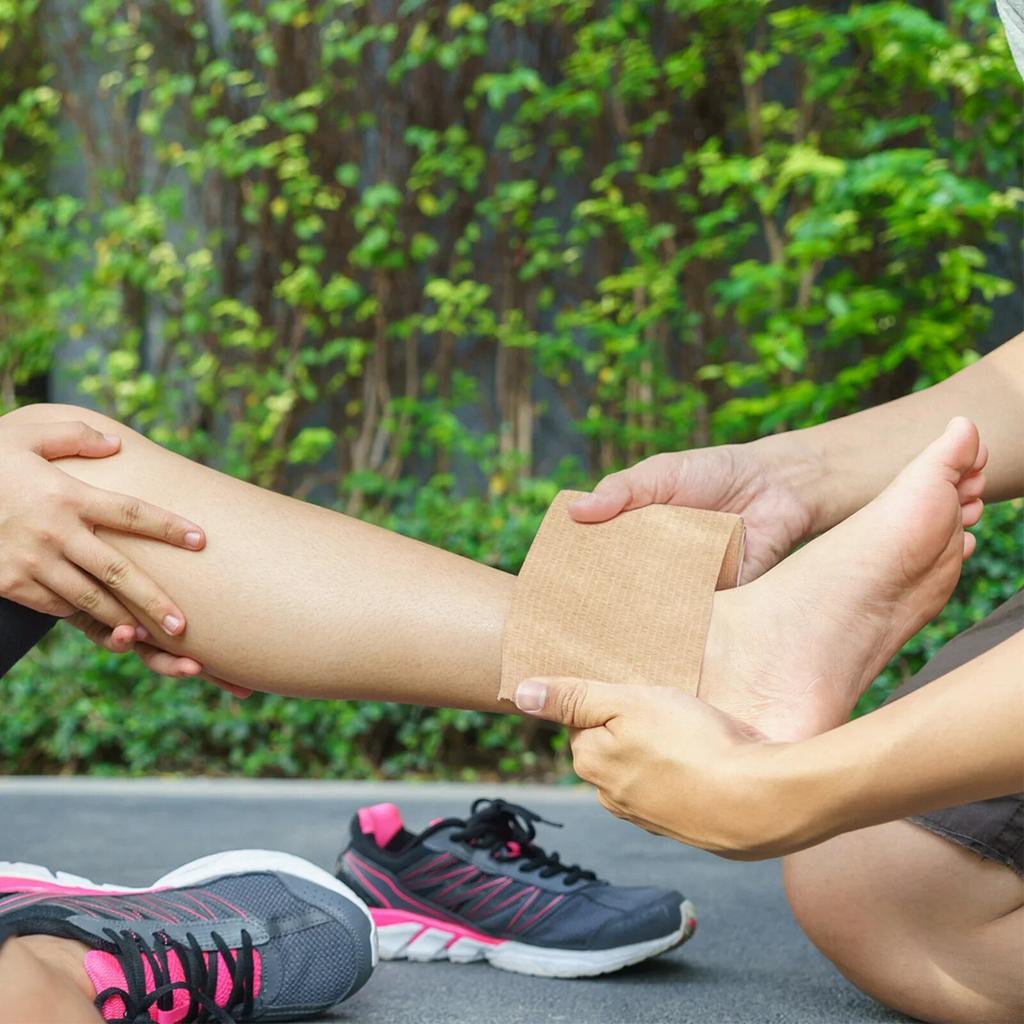 1 rol 2,5/5/7,5/10 cm*4,8 m Niet-geweven Elastisch Zelfklevend Verband Cohesief Verband voor Sport Fixatie Vinger Pols Been