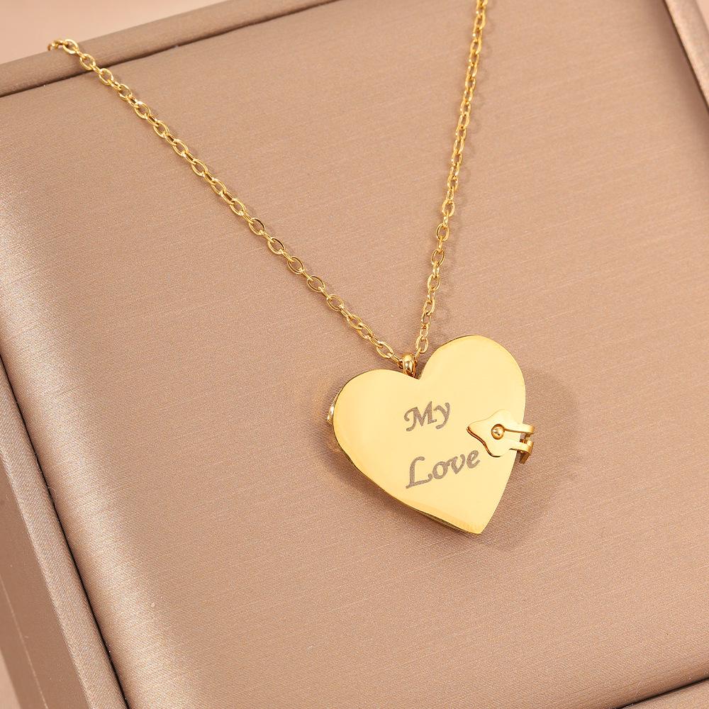 Titanium Steel Love Letter Pendant Necklace for Couples - Clavicle Chain for Girls.