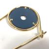 LOEWE Accessories Brooch Metal / Leather Gold/blue Unused