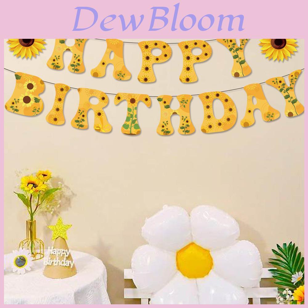 Sunflower Theme Letter Banner For Party Decor With Paper Material For Event Celebrations