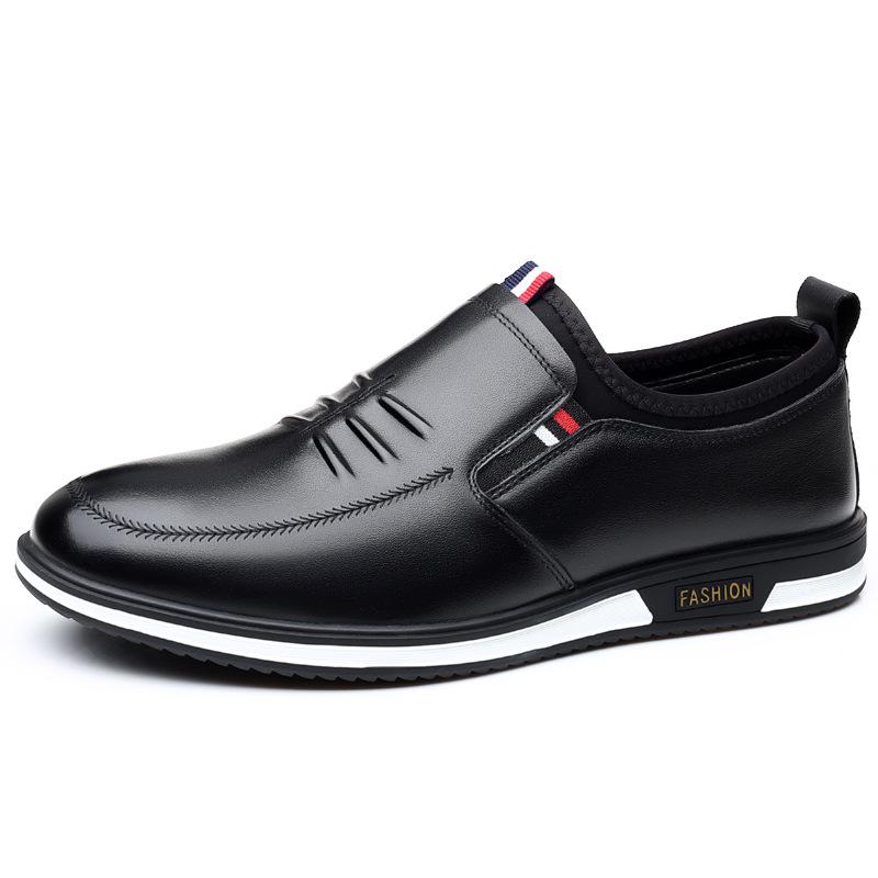 

2025 spring leather shoes soft leather men s shoes soft soles men s business casual shoes summer British white glove beanie shoes 44