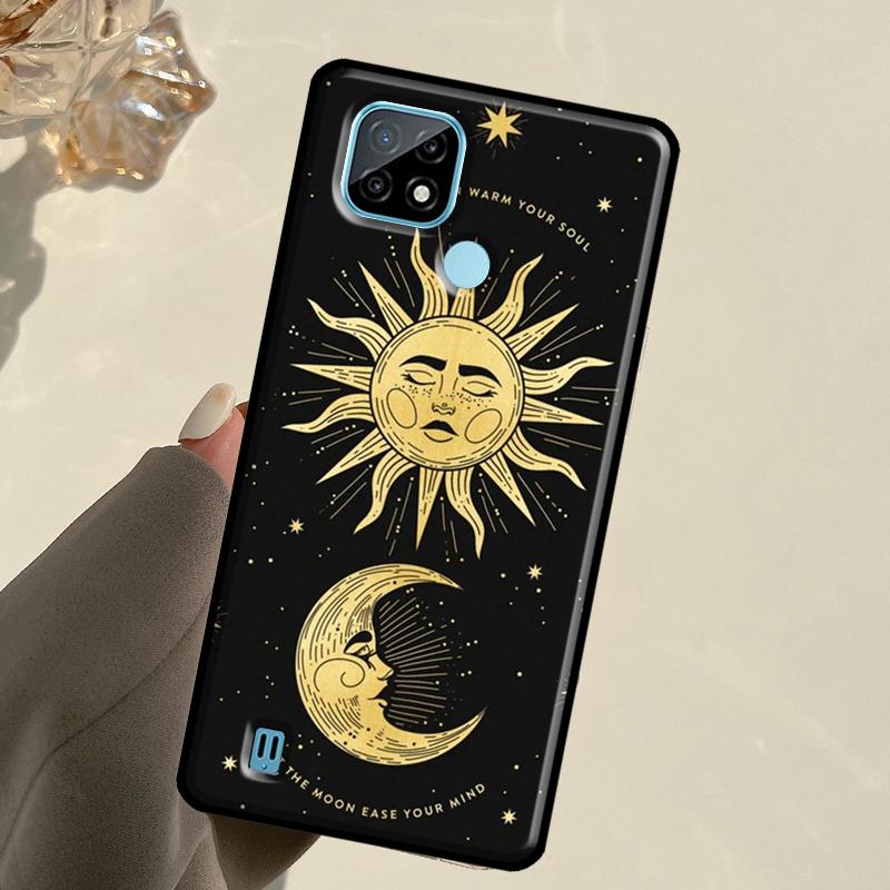 Crescent Moon Sun For Realme 13 11 10 12 14 Pro Plus GT 5 6 6T GT7 Pro C67 C61 C53 C51 C21Y C25S C75 C55 Case