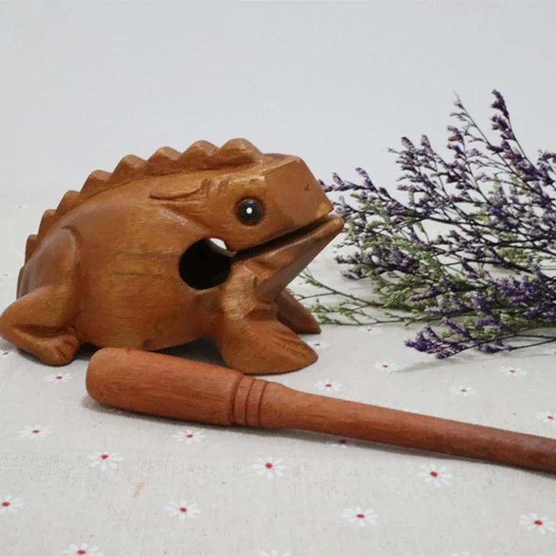 Thailand Traditional Craft Wooden Lucky Frog Croaking Musical Instrument Home Office Wooden Frog Home Decoration Fortune Symbol