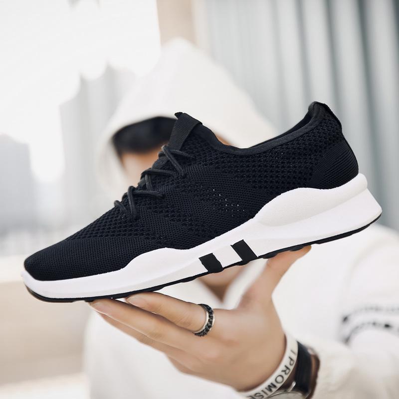 Men's Shoes Autumn Sports Casual Shoes Korean Version Trendy Running Tide Shoes Real Fly Woven Breathable Mesh Men's Shoes