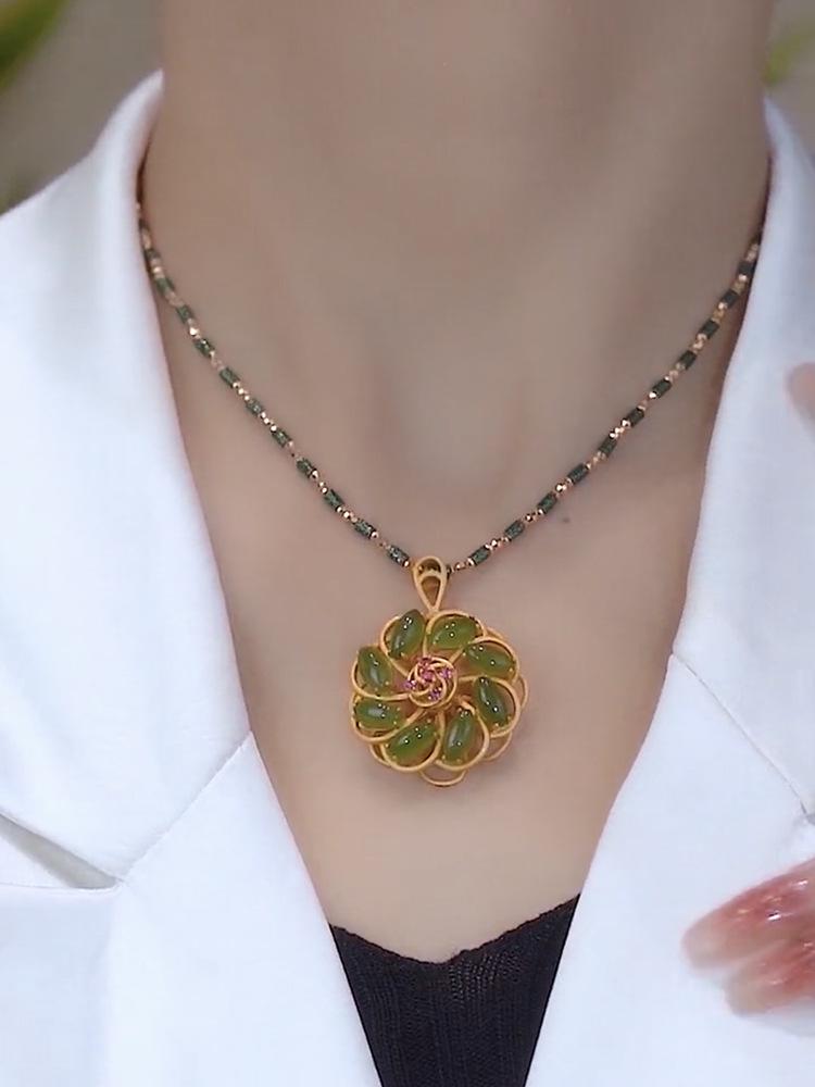 

Трендовое зеленое ожерелье «Счастливый цветок» – Легкая роскошь, цепочка на ключицу для женщин