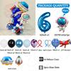 Astronaut Rocket Balloon Blue Space Theme 32inch Number Balloon Set Birthday Party Decoration Children's Baptismal Balloon Gifts