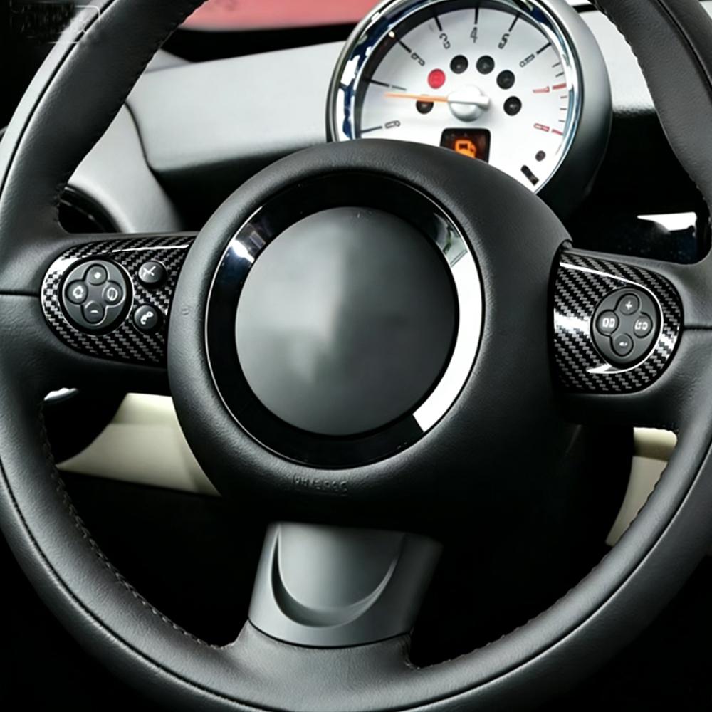 3Pcs For MINI COOPER R55 R56 R57 R58 R59 R60 R61 Steering Wheel Trim Panel Cover Decoration Sticker Car Accessories