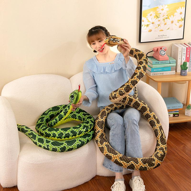 Simulated Snake Fake Snake Plush Toy Whole Cup Spoof Spotted Boa Constrictor Doll Children's Props