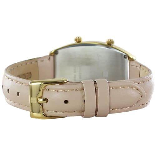 Salvatore Marra No.1 Dual Time Watch, Beige, for Men and Women, with Leather Strap, Unisex, Rectangular and Square Design