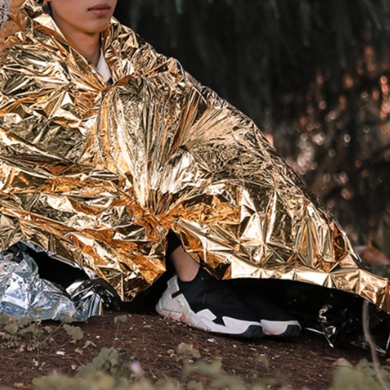 5 szt. Wodoodporny koc ratunkowy na zewnątrz, odblaskowy koc na maratony na zewnątrz i na zimną pogodę