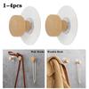 1-4pcs Wooden Hook Geometric Shape Wood Wall Hook Punch Free Wooden Coat Peg Coat Hanger for Hanging Clothes Hat Scarves Towel