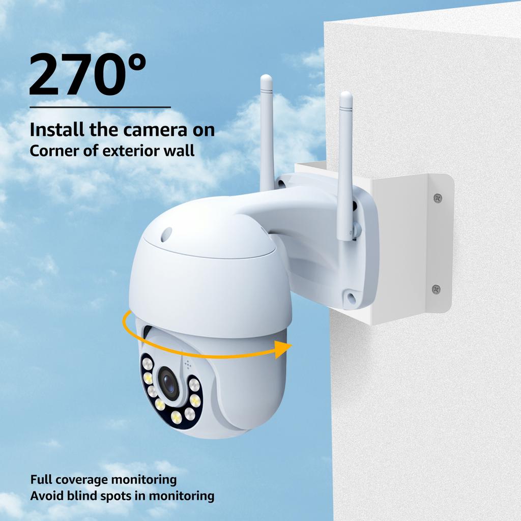 2Pcs Mounting Corner Metal Bracket Wide Angle Adapter Monitoring Area Up To 270° for Camera LED Wall/Stage Light and Solar Panel