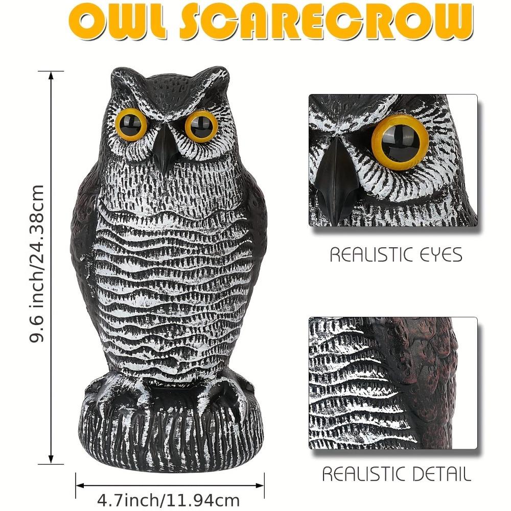 Owl Bird Deterrent Garden Plastic Owls Waterproof Sunscreen Owl to Scare Pest Control for Birds Decor for Outdoor Garden Patio