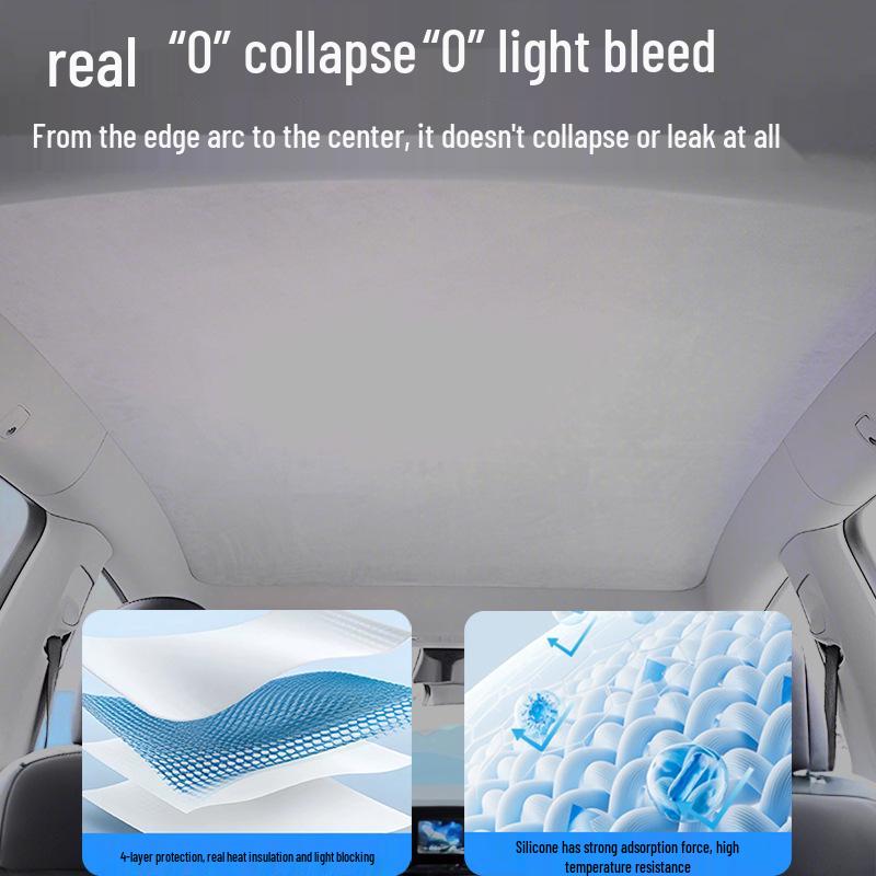 Panoramic Sunroof Sunshade: Nano-Adsorption Heat Insulation & Light Blocking Curtain